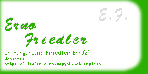 erno friedler business card